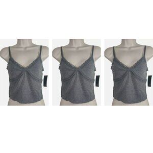 Wild Fable Women's 3 Pack Lace Trim Tiny Tank Top Heather Gray XXL